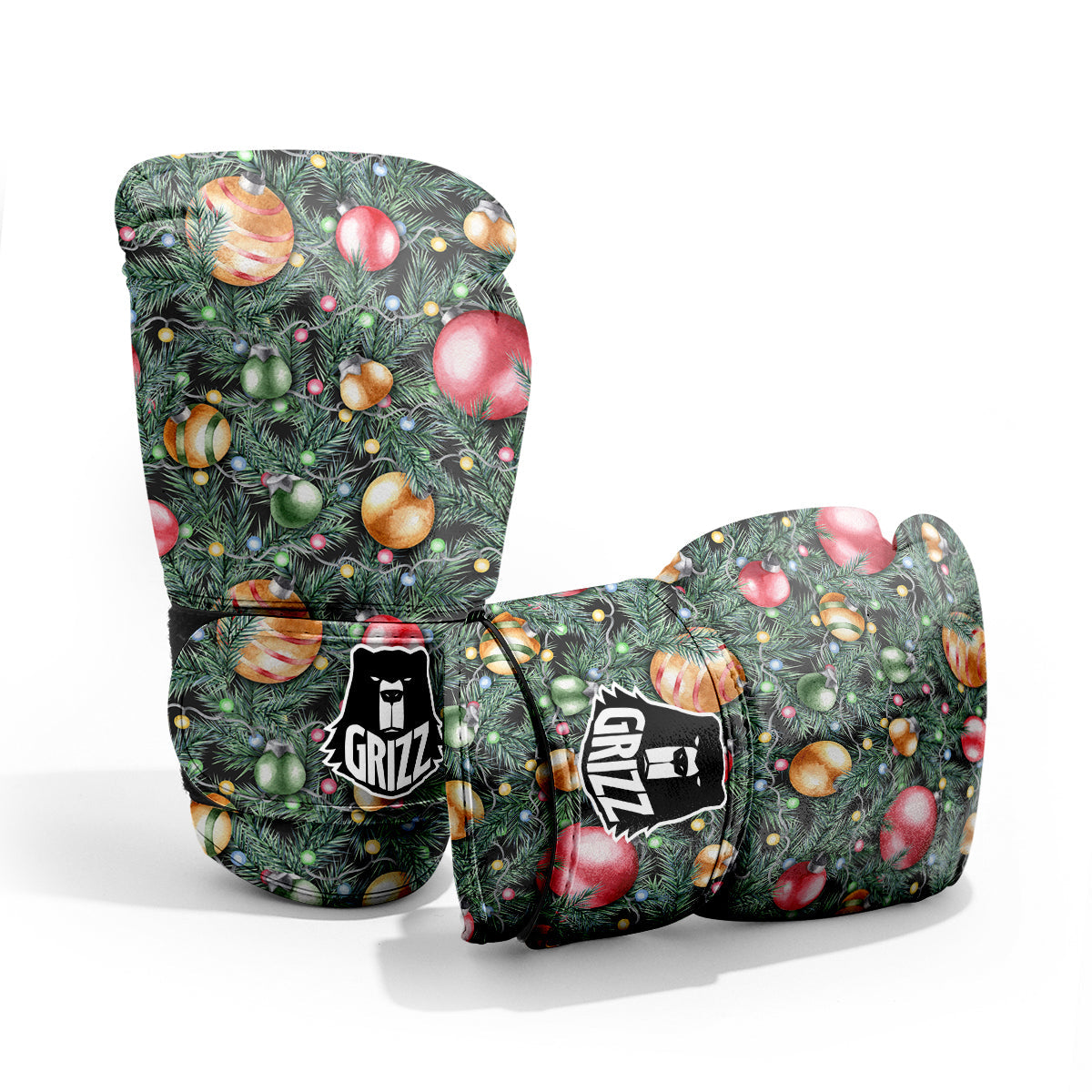 Merry Christmas Watercolor Print Pattern Pro Boxing Glove