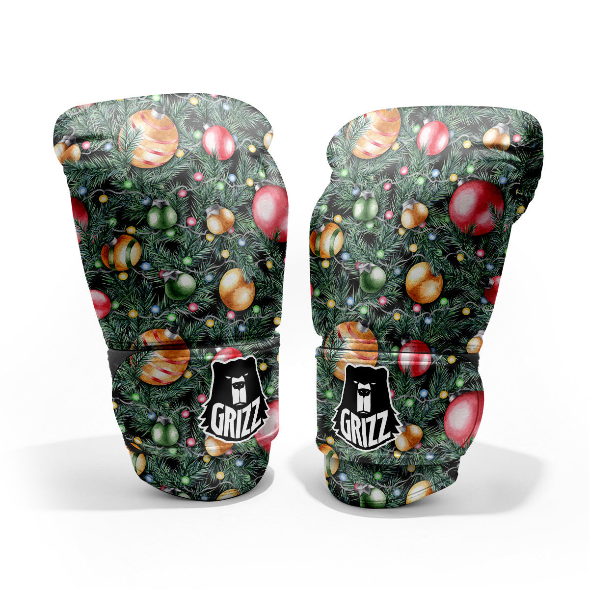 Merry Christmas Watercolor Print Pattern Pro Boxing Glove