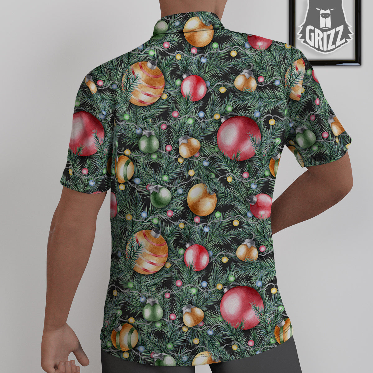 Merry Christmas Watercolor Print Pattern Untucked Shirts-grizzshop