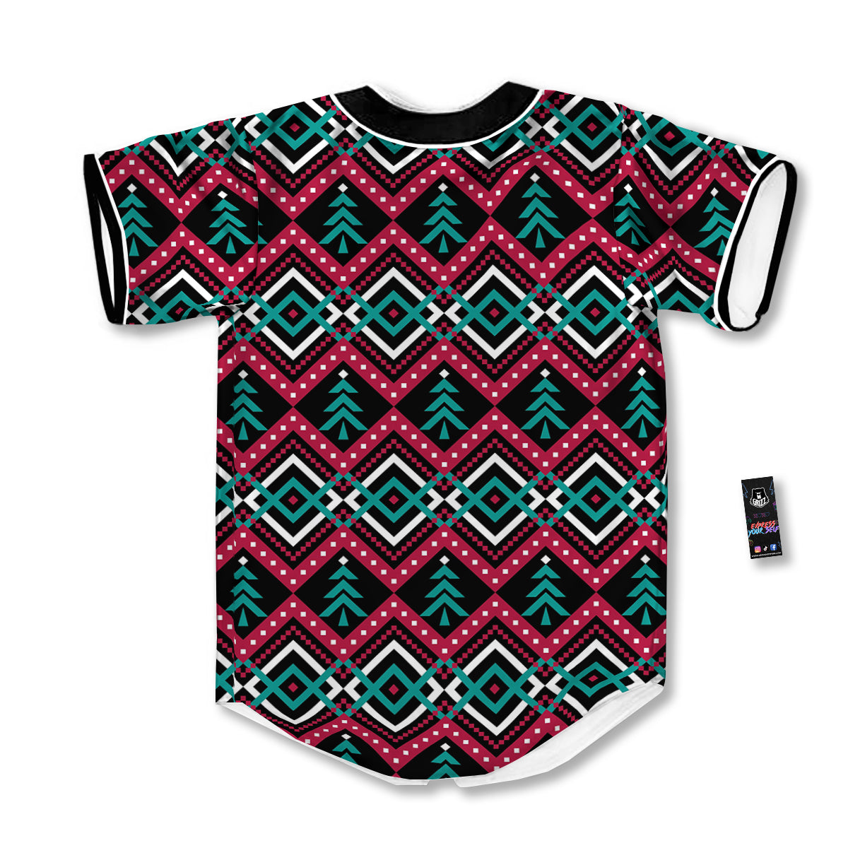 Merry Christmas Zigzag Print Pattern Baseball Jersey-grizzshop