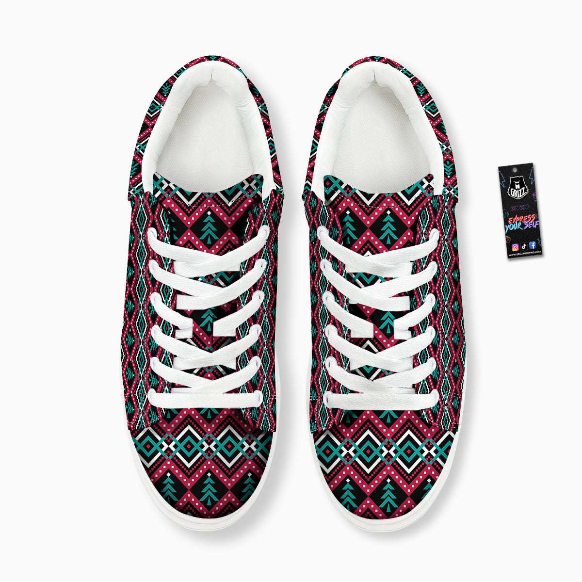 Merry Christmas Zigzag Print Pattern Platform Shoes-grizzshop