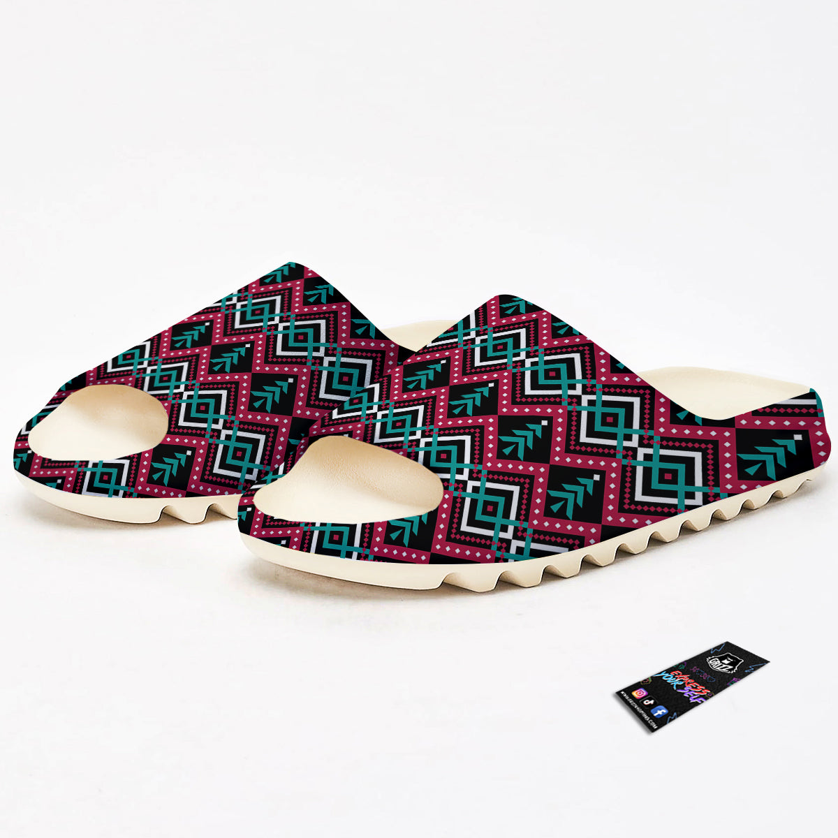 Merry Christmas Zigzag Print Pattern Sandals-grizzshop