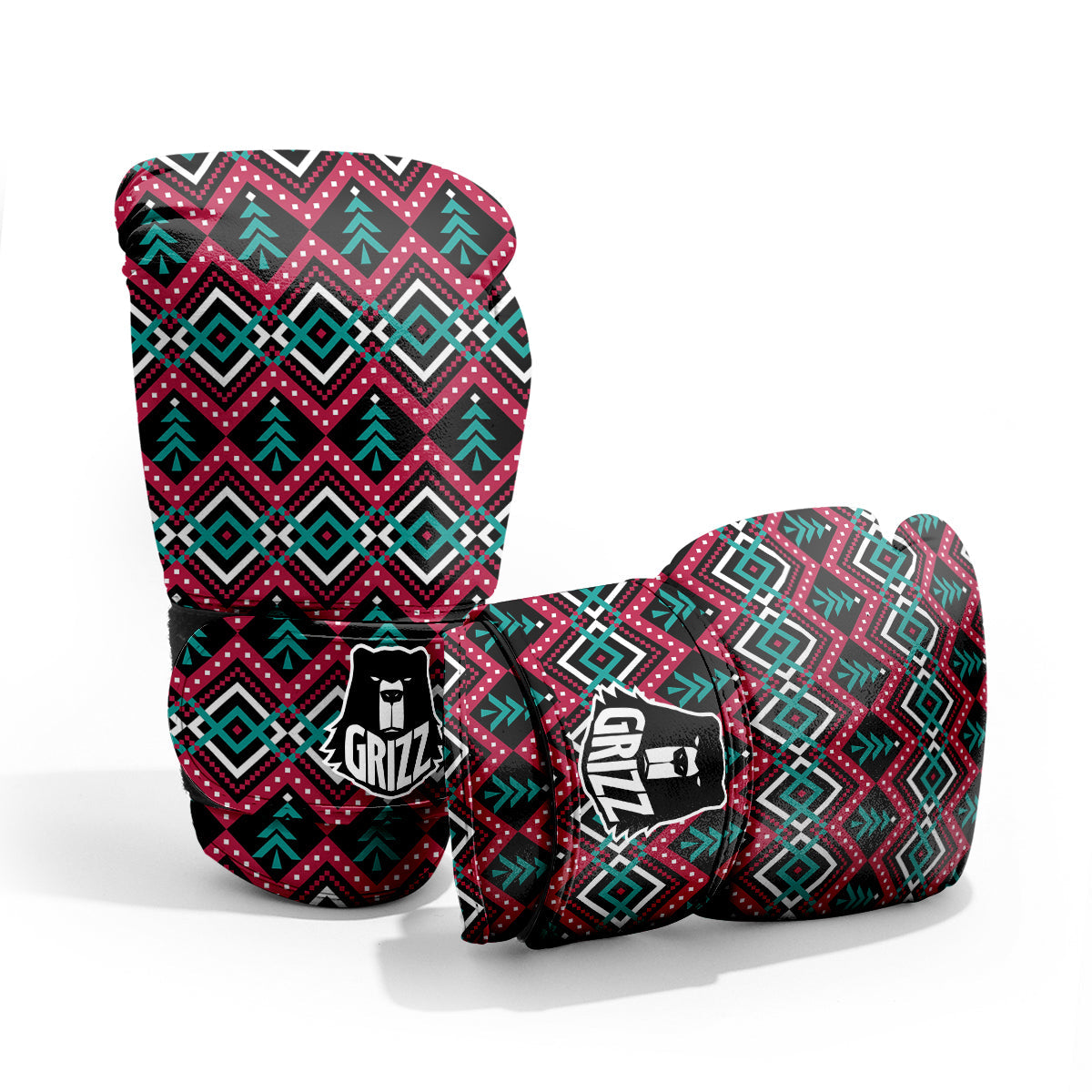 Merry Christmas Zigzag Print Pattern Pro Boxing Glove