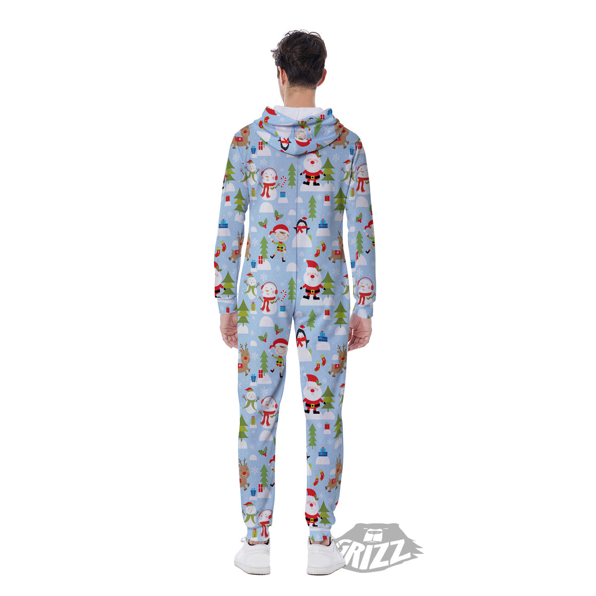 Merry Christmas Cute Print Pattern Men's Jumpsuit-grizzshop