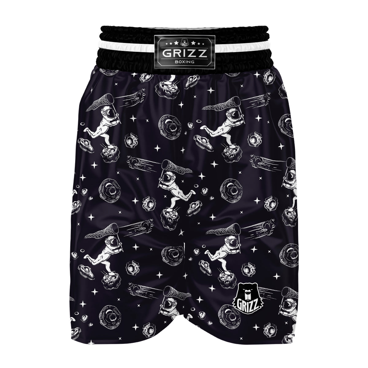 Metero Astronaut Print Pattern Boxing Shorts-grizzshop