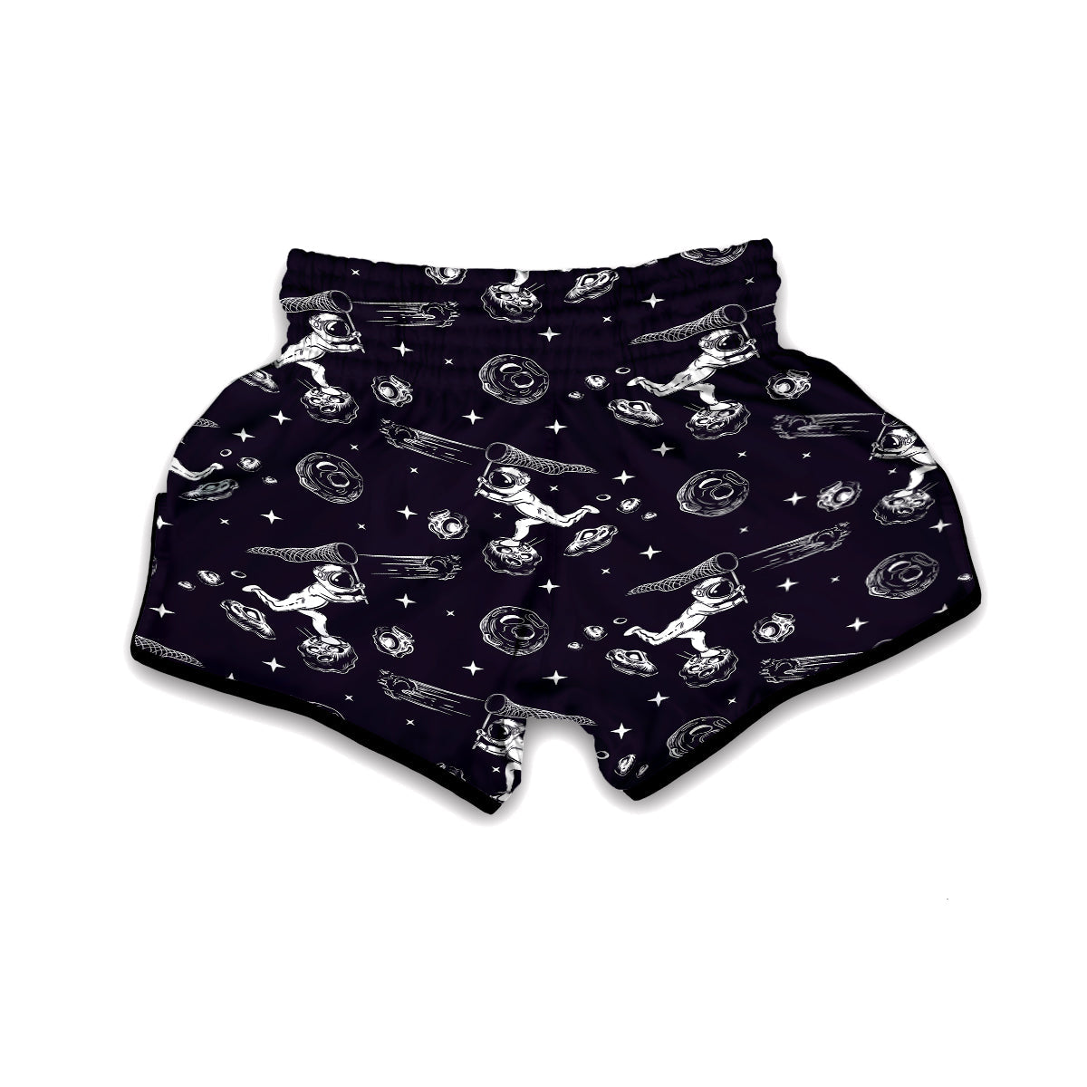 Metero Astronaut Print Pattern Muay Thai Boxing Shorts-grizzshop