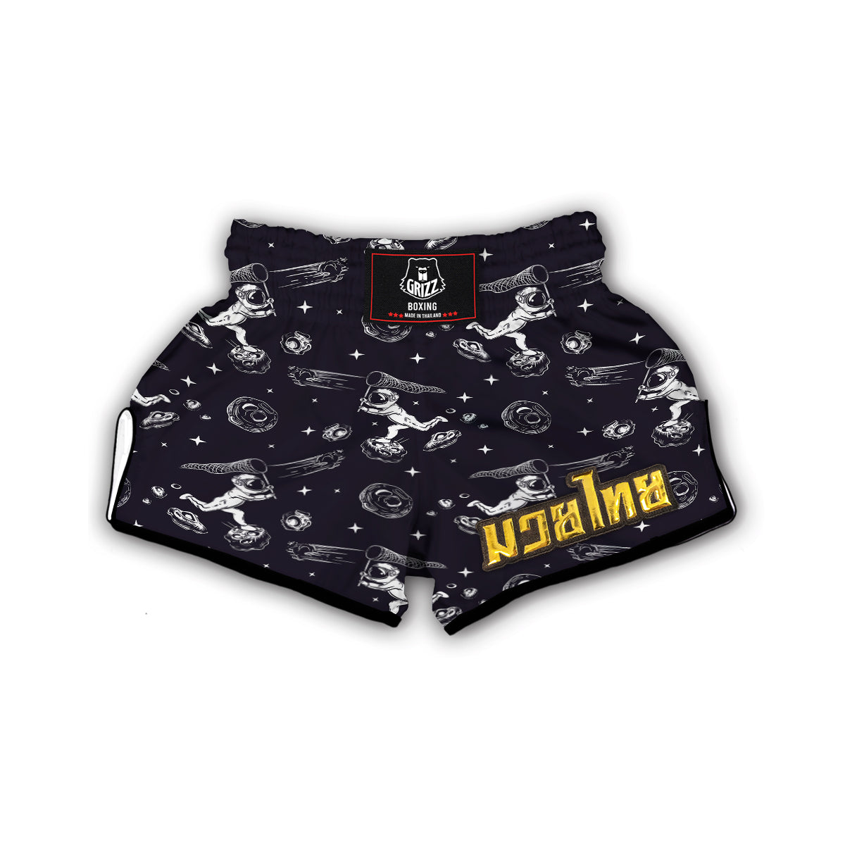 Metero Astronaut Print Pattern Muay Thai Boxing Shorts-grizzshop