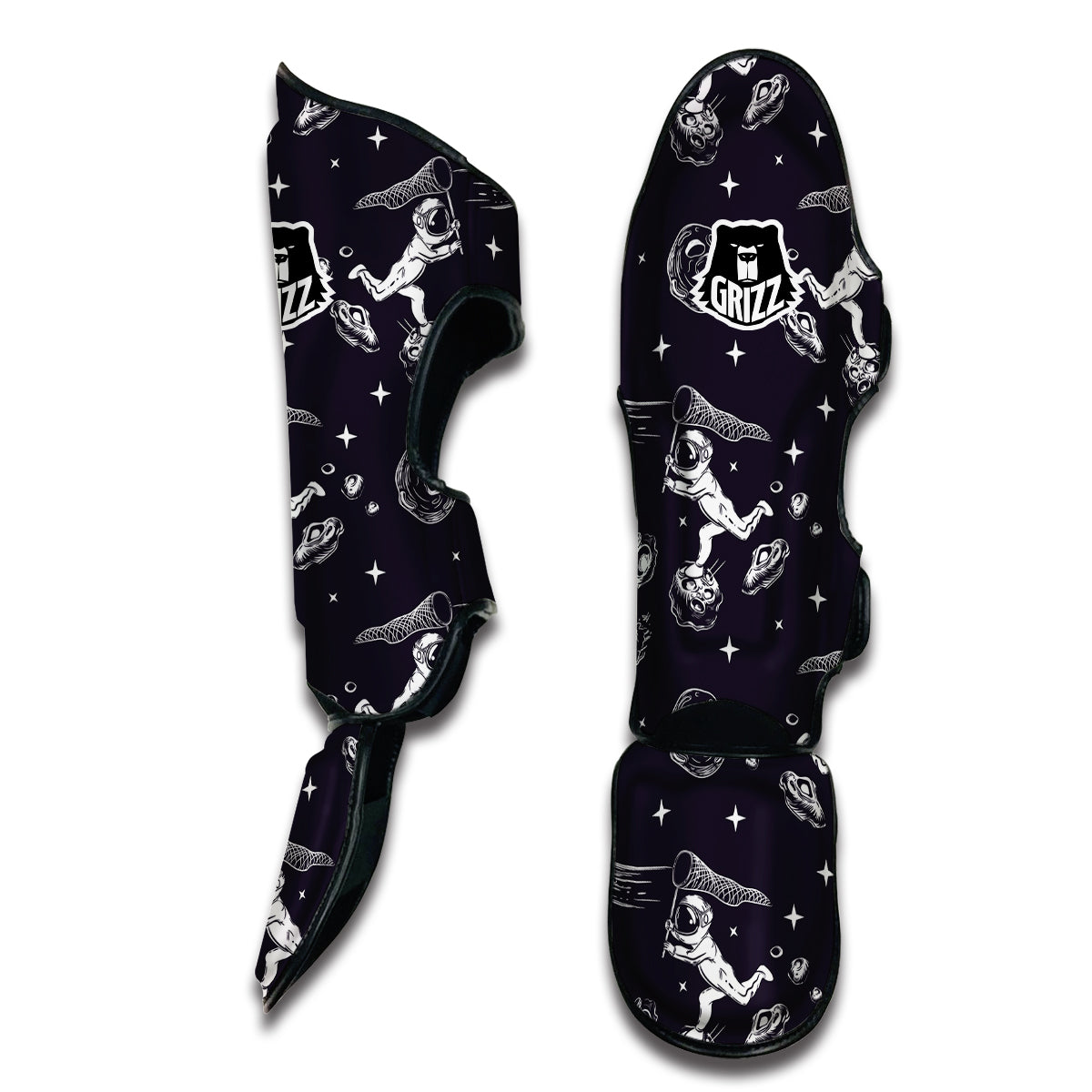 Metero Astronaut Print Pattern Muay Thai Shin Guards-grizzshop