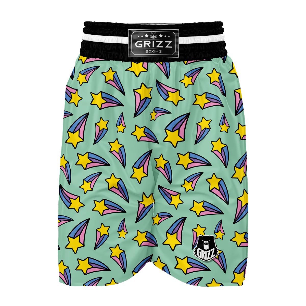 Metero Star Pattern Print Boxing Shorts-grizzshop
