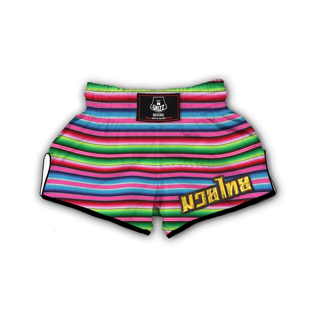 Mexican Blanket Baja Serape Pattern Print Muay Thai Boxing Shorts-grizzshop