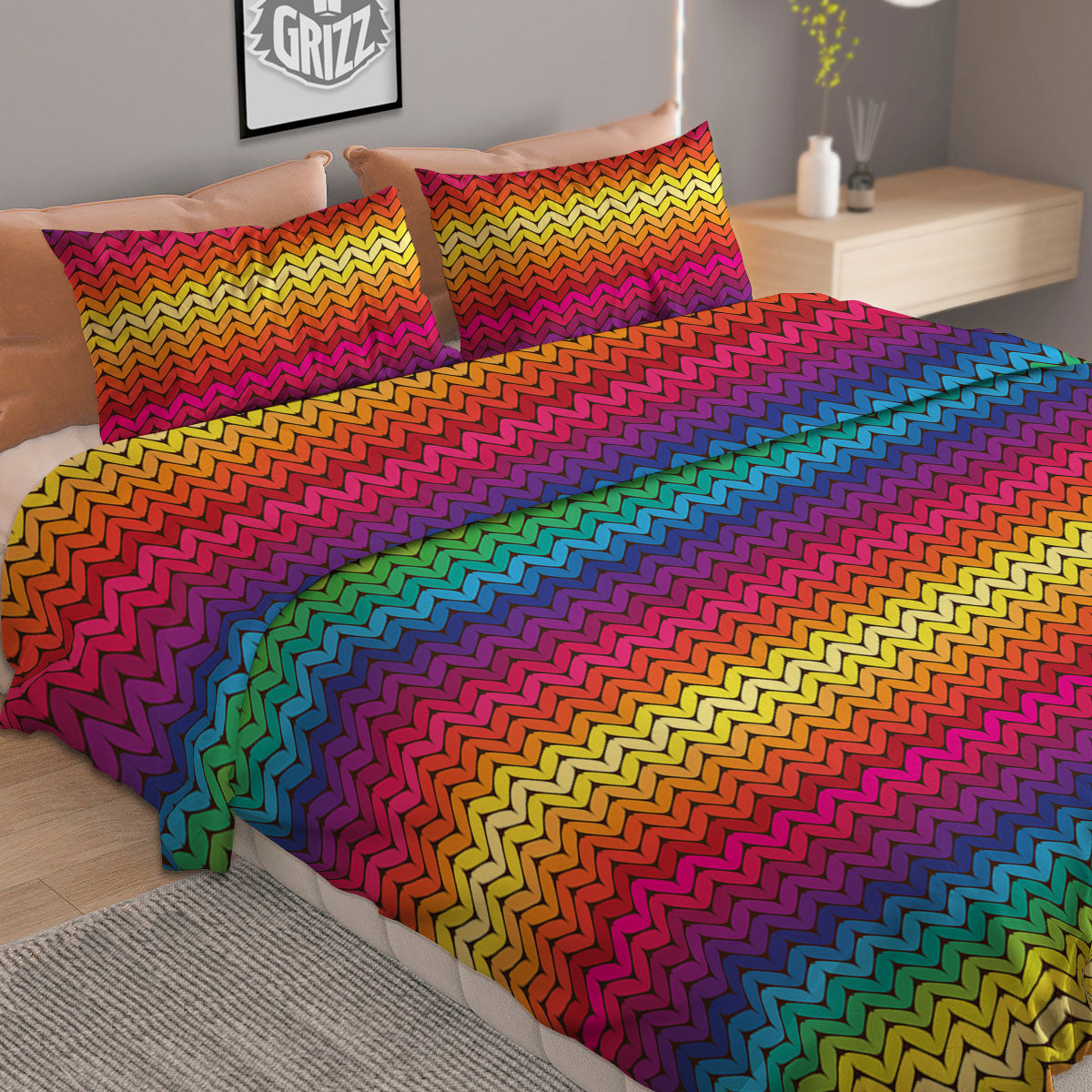 Moving Optical Yellow Dizzy Illusion Duvet Cover Bedding Set
