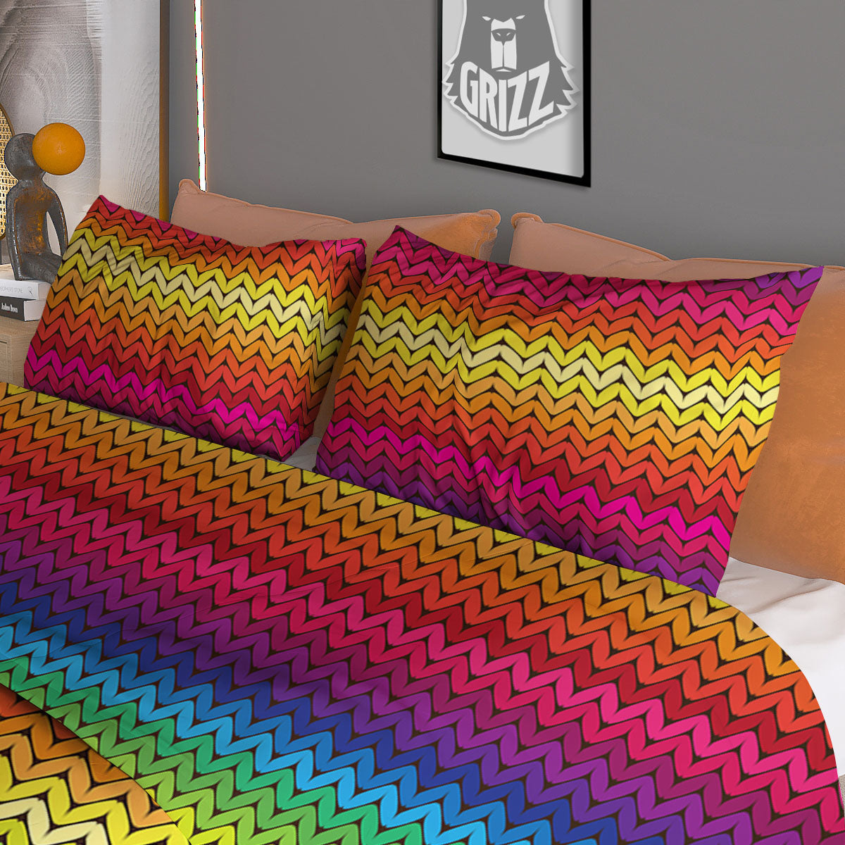 Moving Optical Yellow Dizzy Illusion Duvet Cover Bedding Set