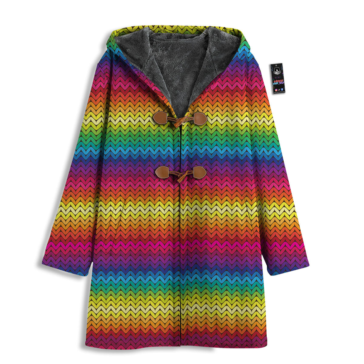 Mexican Rainbow Knitted Print Pattern Men's Windbreaker Jacket-grizzshop