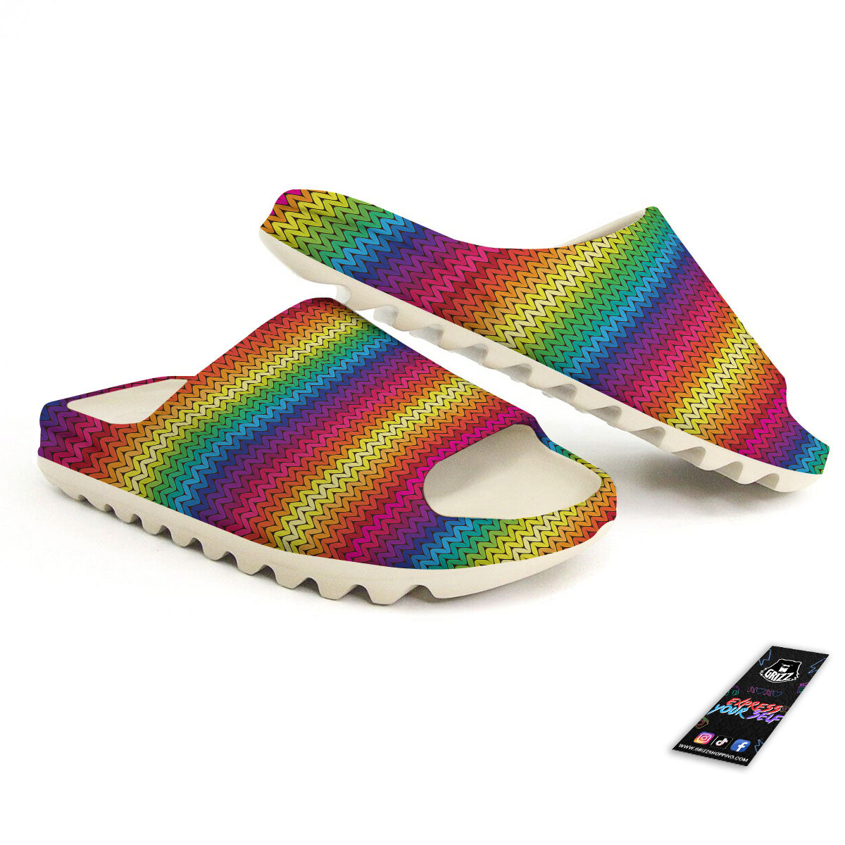 Mexican Rainbow Knitted Print Pattern Sandals-grizzshop