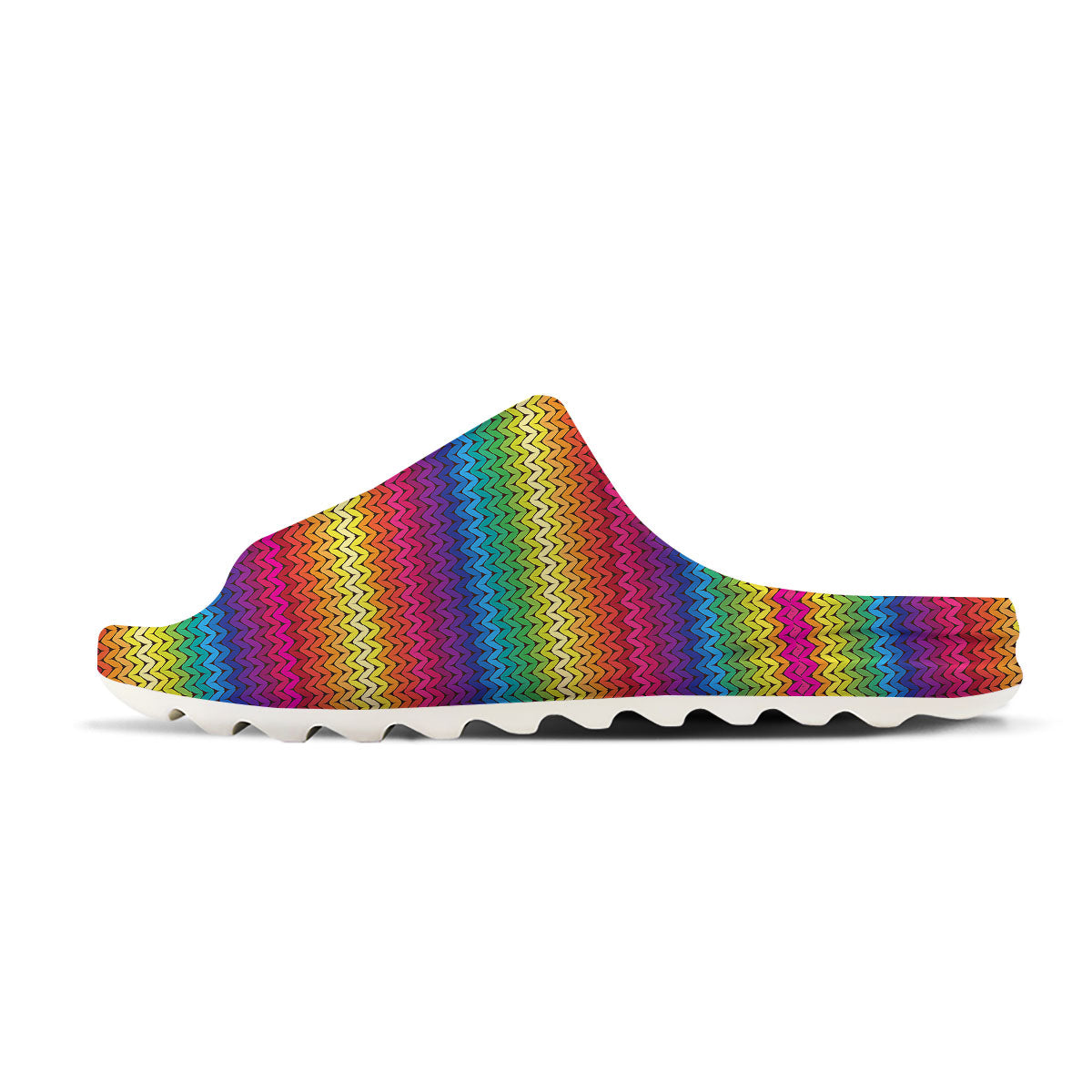 Mexican Rainbow Knitted Print Pattern Sandals-grizzshop