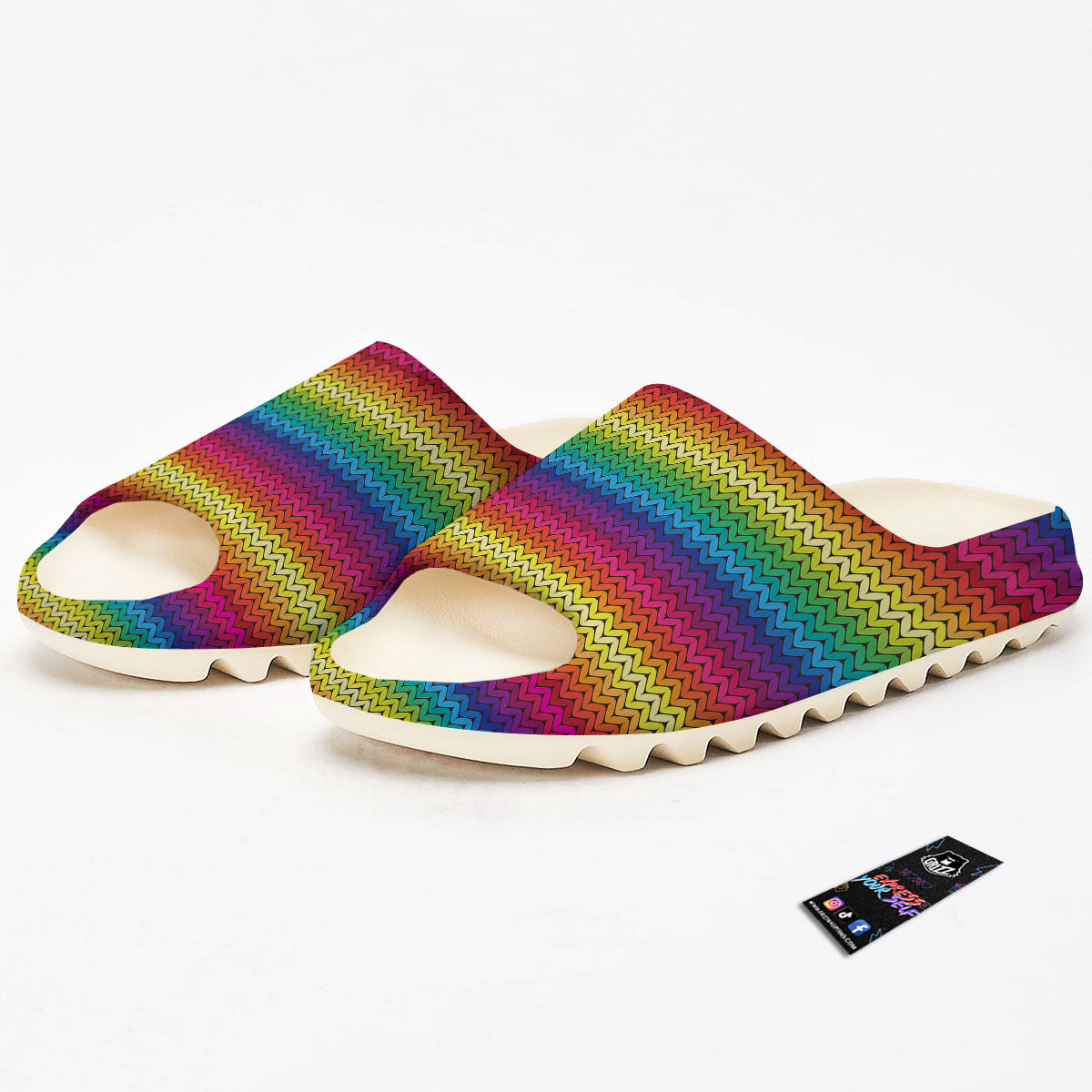 Mexican Rainbow Knitted Print Pattern Sandals-grizzshop