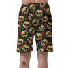 Mexican Rose Skull Men's Shorts-grizzshop