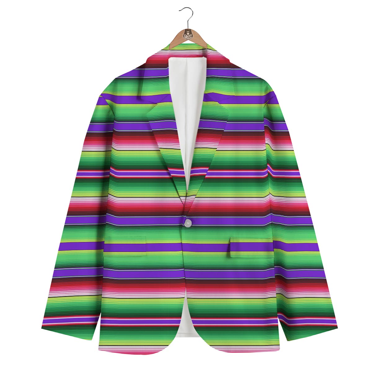 Mexican Serape Blanket Baja Pattern Print Men's Blazer-grizzshop