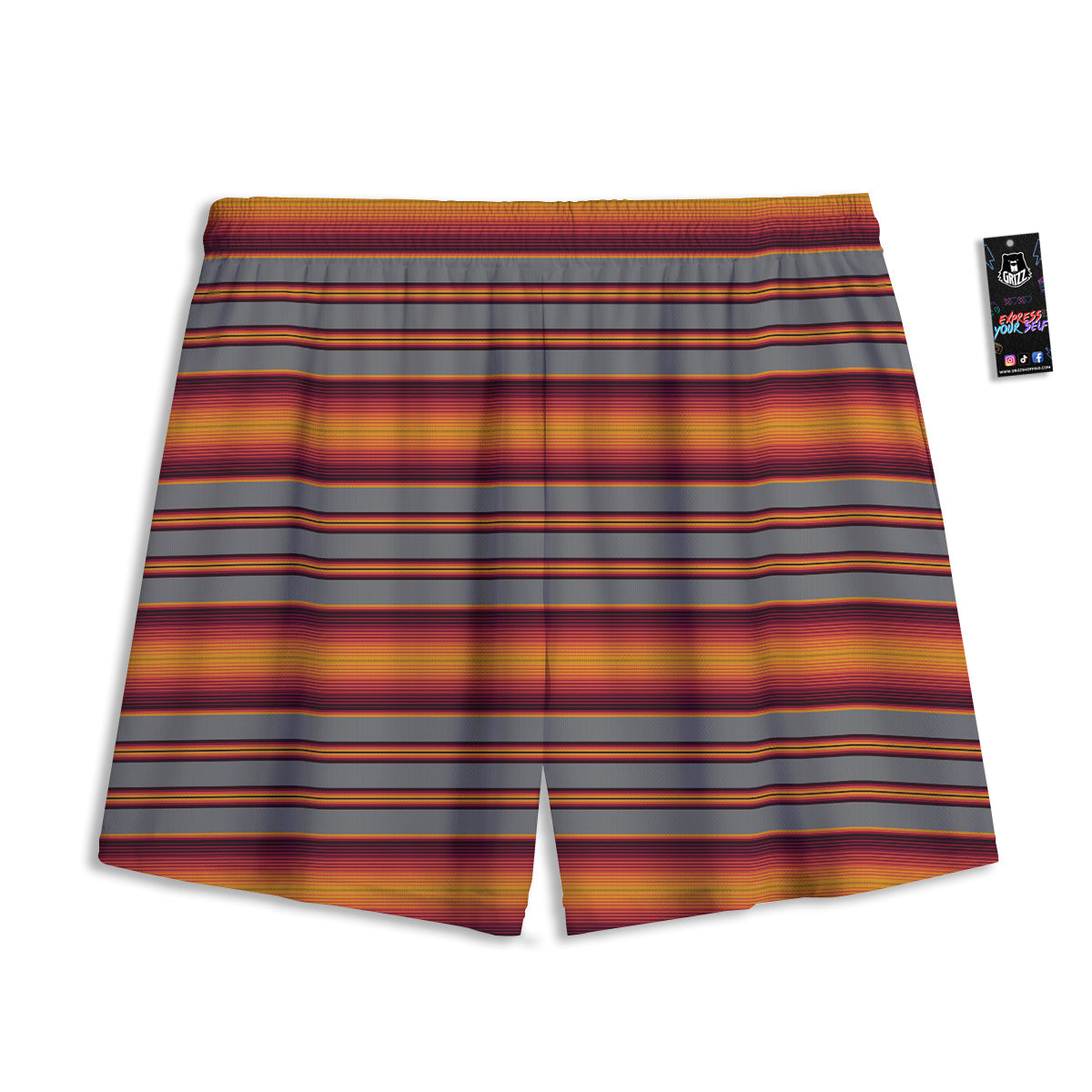 Om Symbol Gold Print Pattern Mesh Shorts
