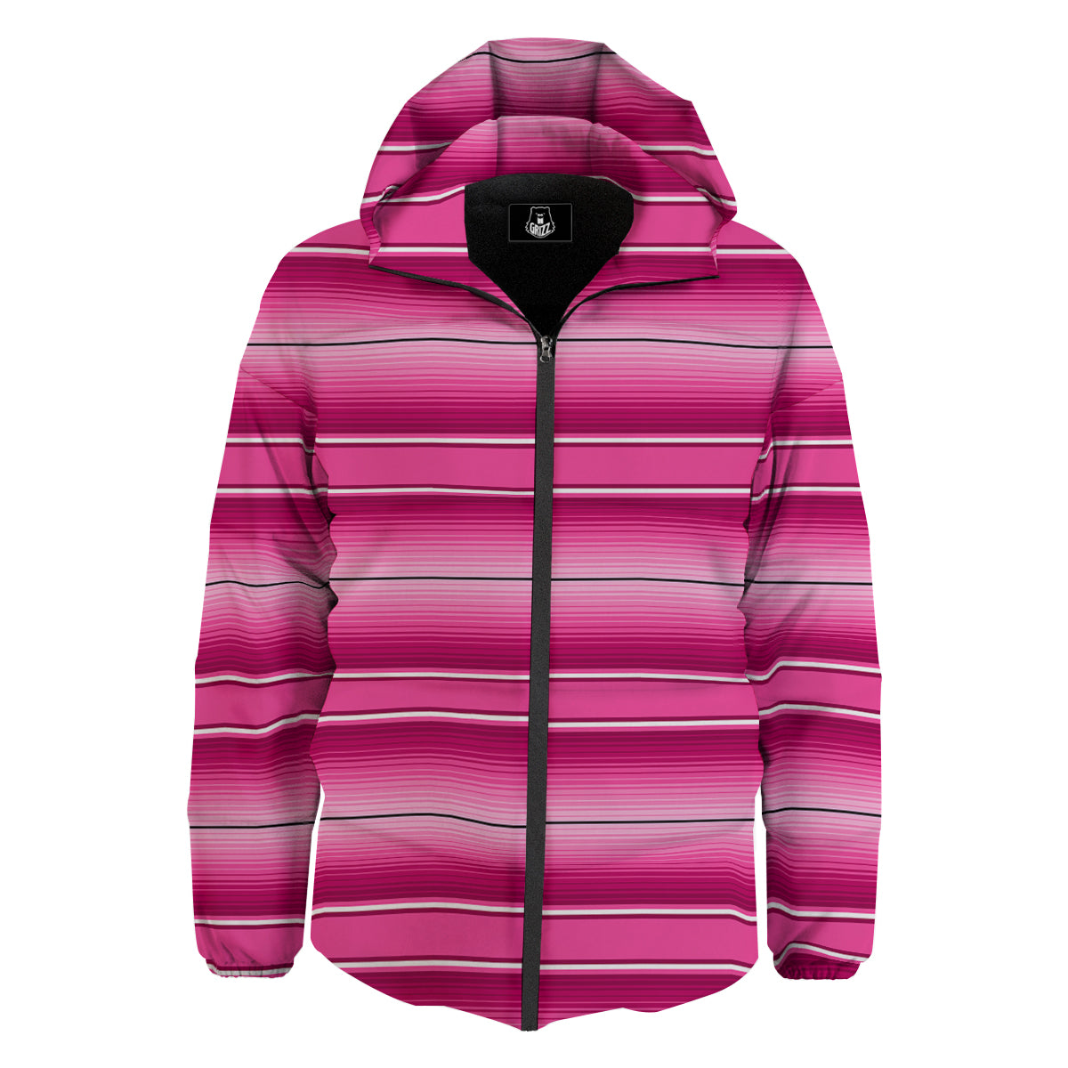 Mexican Serape Pink Print Down Jacket-grizzshop