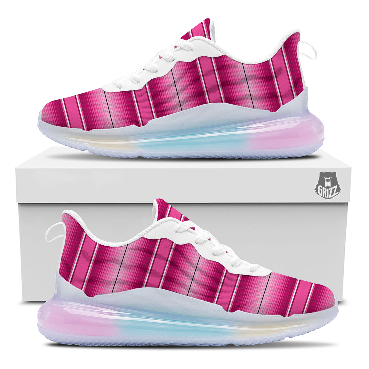 Mexican Serape Pink Print Running Sneakers-grizzshop
