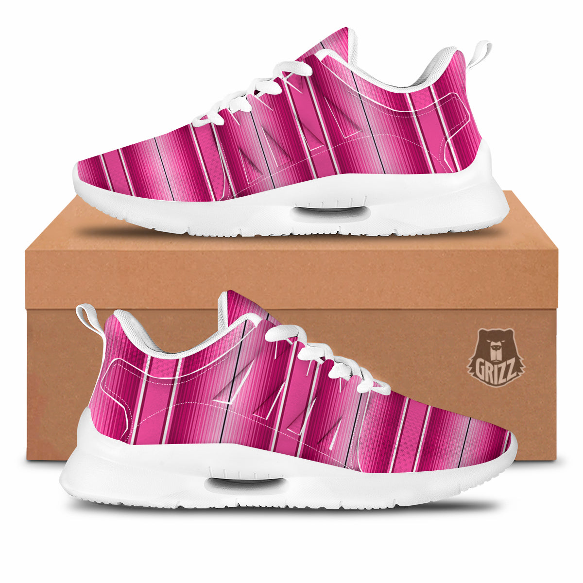 Mexican Serape Pink Print Tennis Shoes-grizzshop