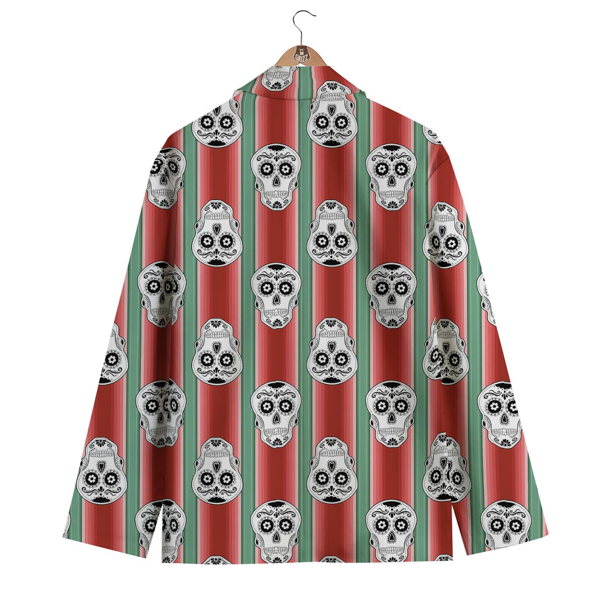 Mexican Serape Sugar Skull Print Pattern Men's Blazer-grizzshop