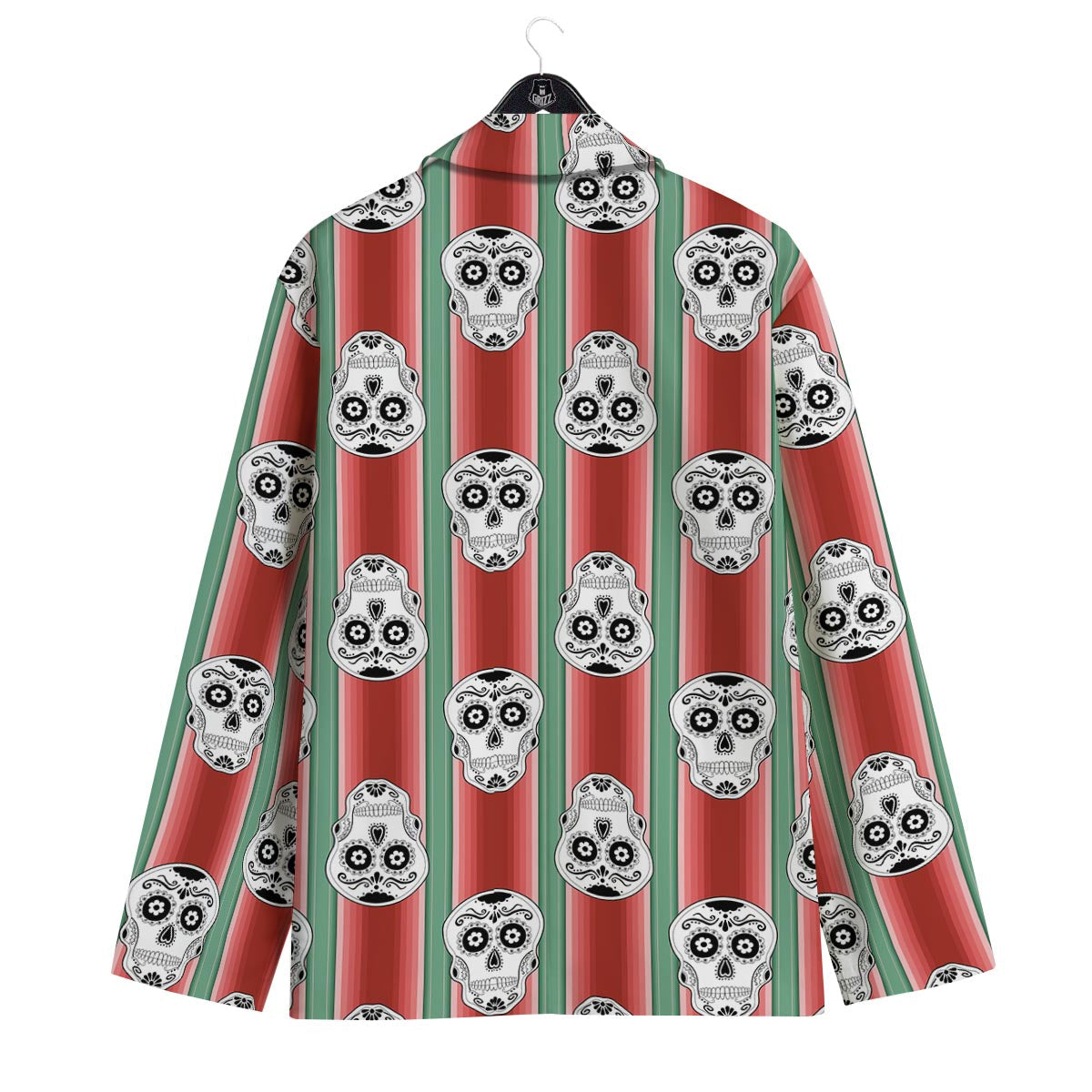 Mexican Serape Sugar Skull Print Pattern Men's Sport Coat-grizzshop