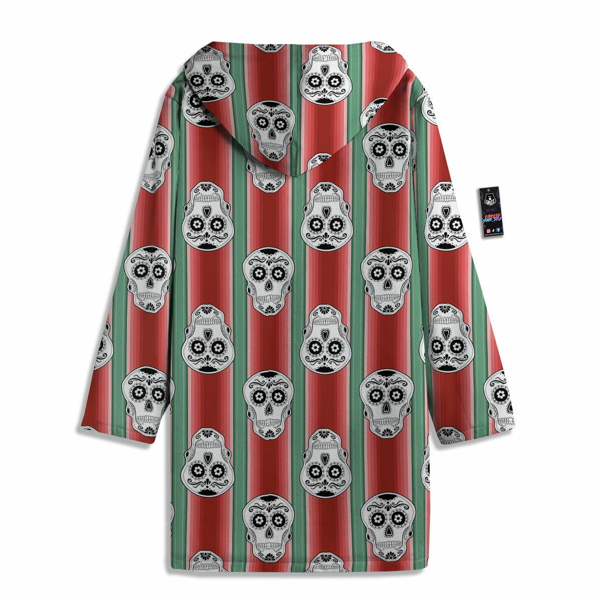 Mexican Serape Sugar Skull Print Pattern Men's Windbreaker Jacket-grizzshop