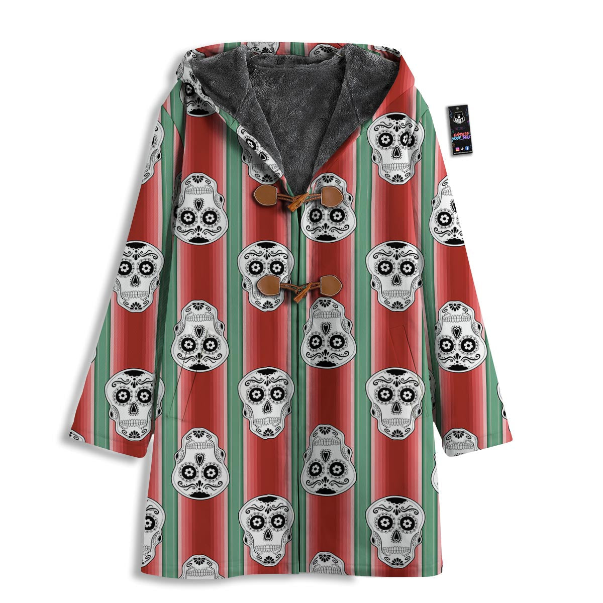 Mexican Serape Sugar Skull Print Pattern Men's Windbreaker Jacket-grizzshop