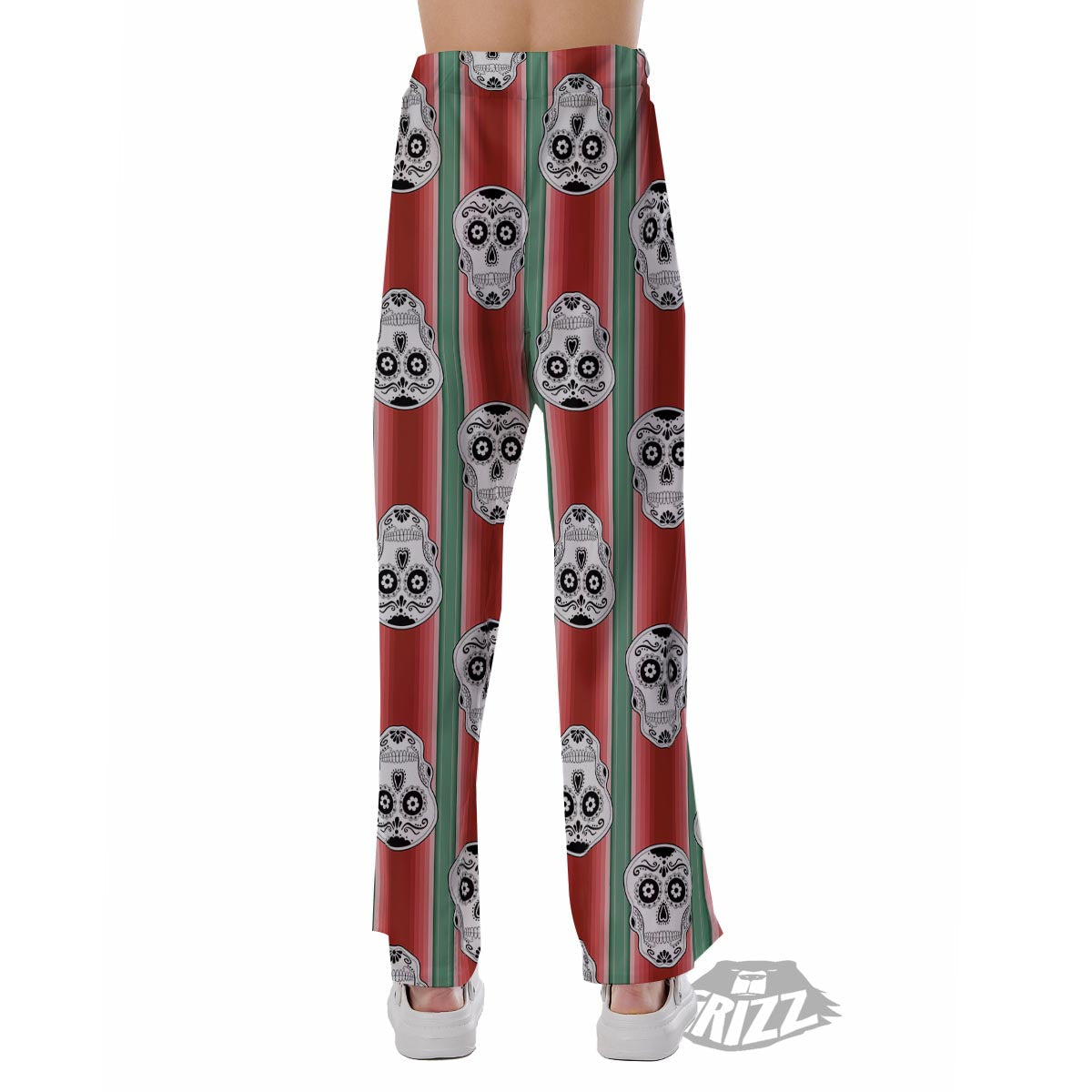 Mexican Serape Sugar Skull Print Pattern Pajama Pants-grizzshop