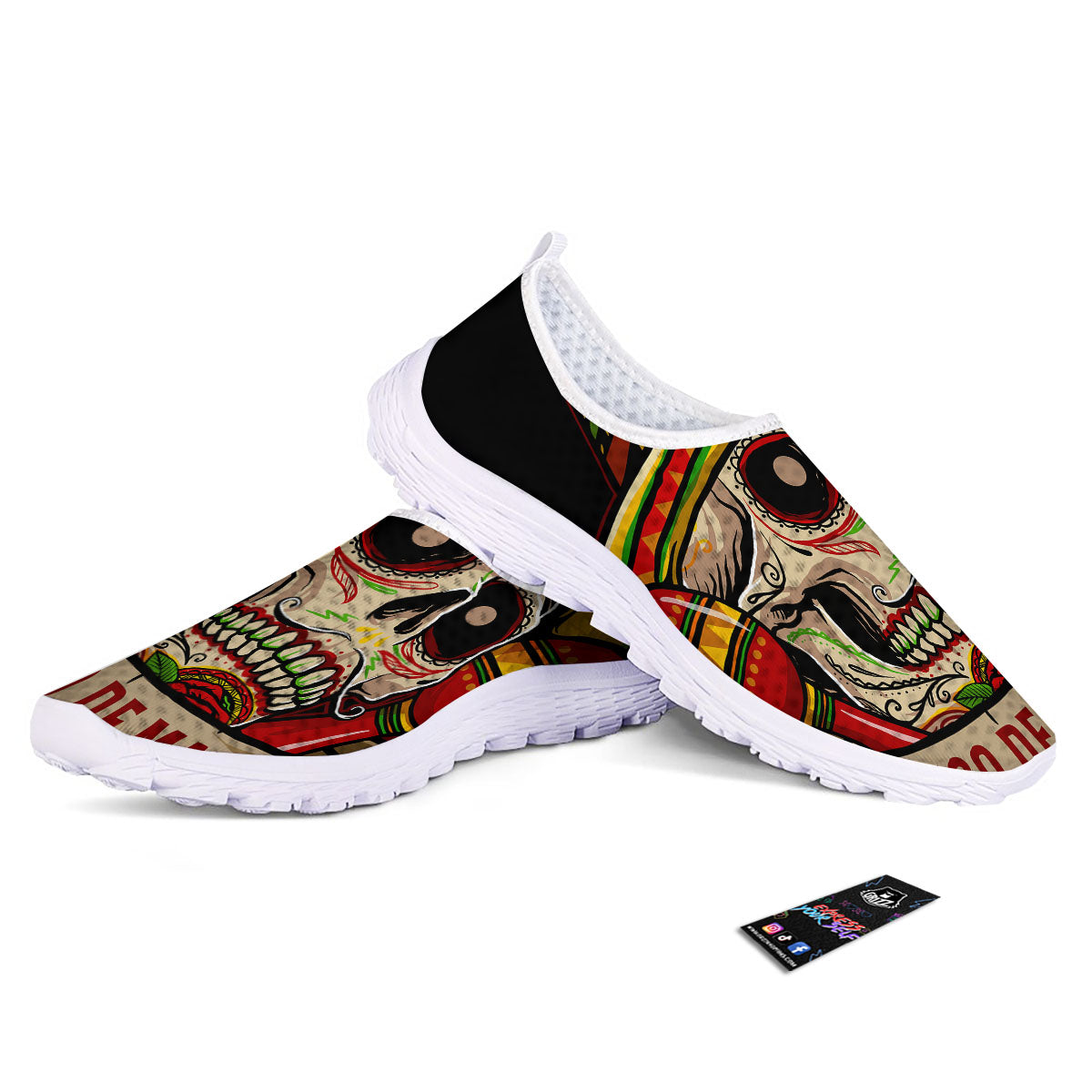 Mexican Skull Cinco de Mayo Print Nurse Shoes-grizzshop