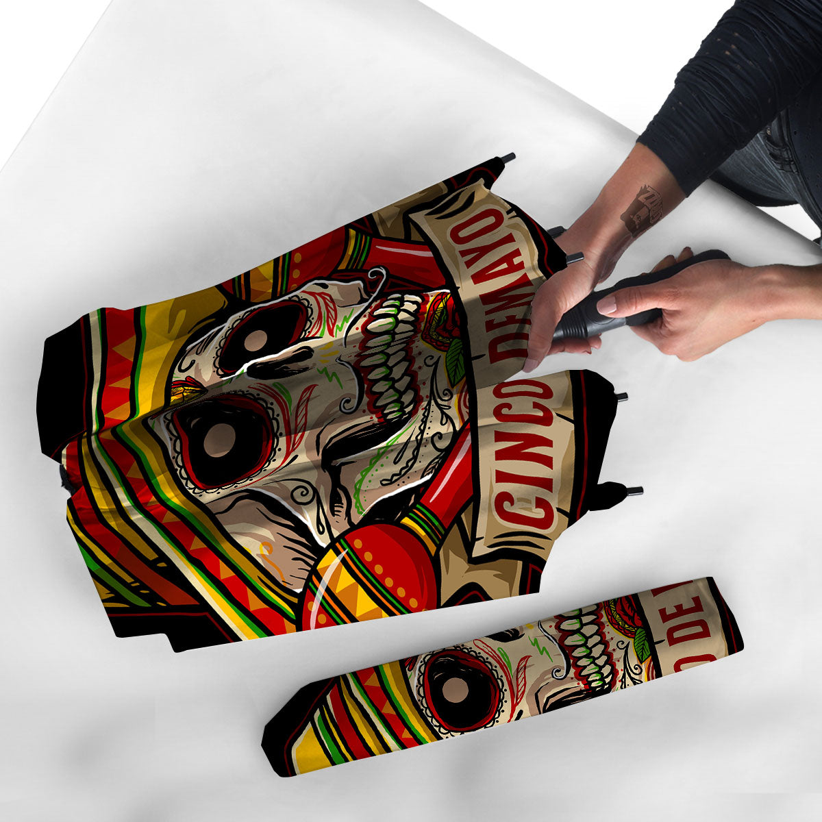 Mexican Skull Cinco de Mayo Print Umbrella-grizzshop