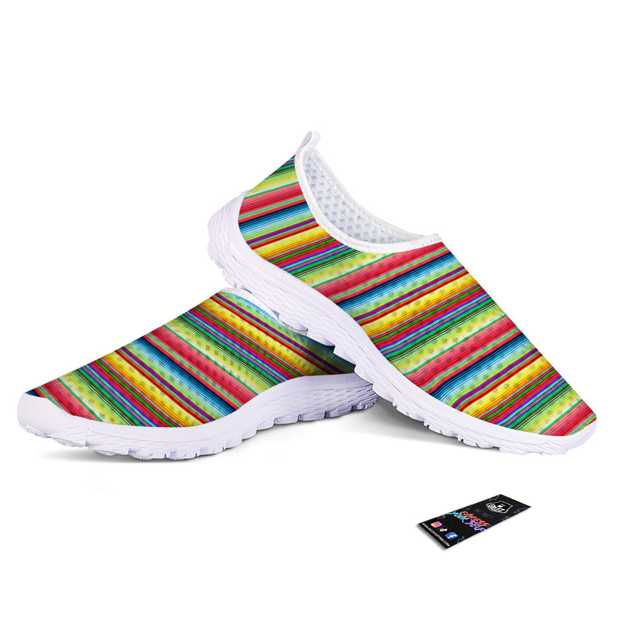Mexican Stripe Cinco De Mayo Print Nurse Shoes-grizzshop