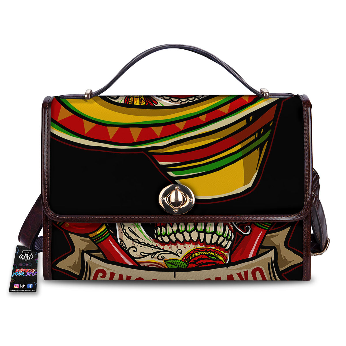 Mexican Skull Cinco de Mayo Print Women's Satchel Bag