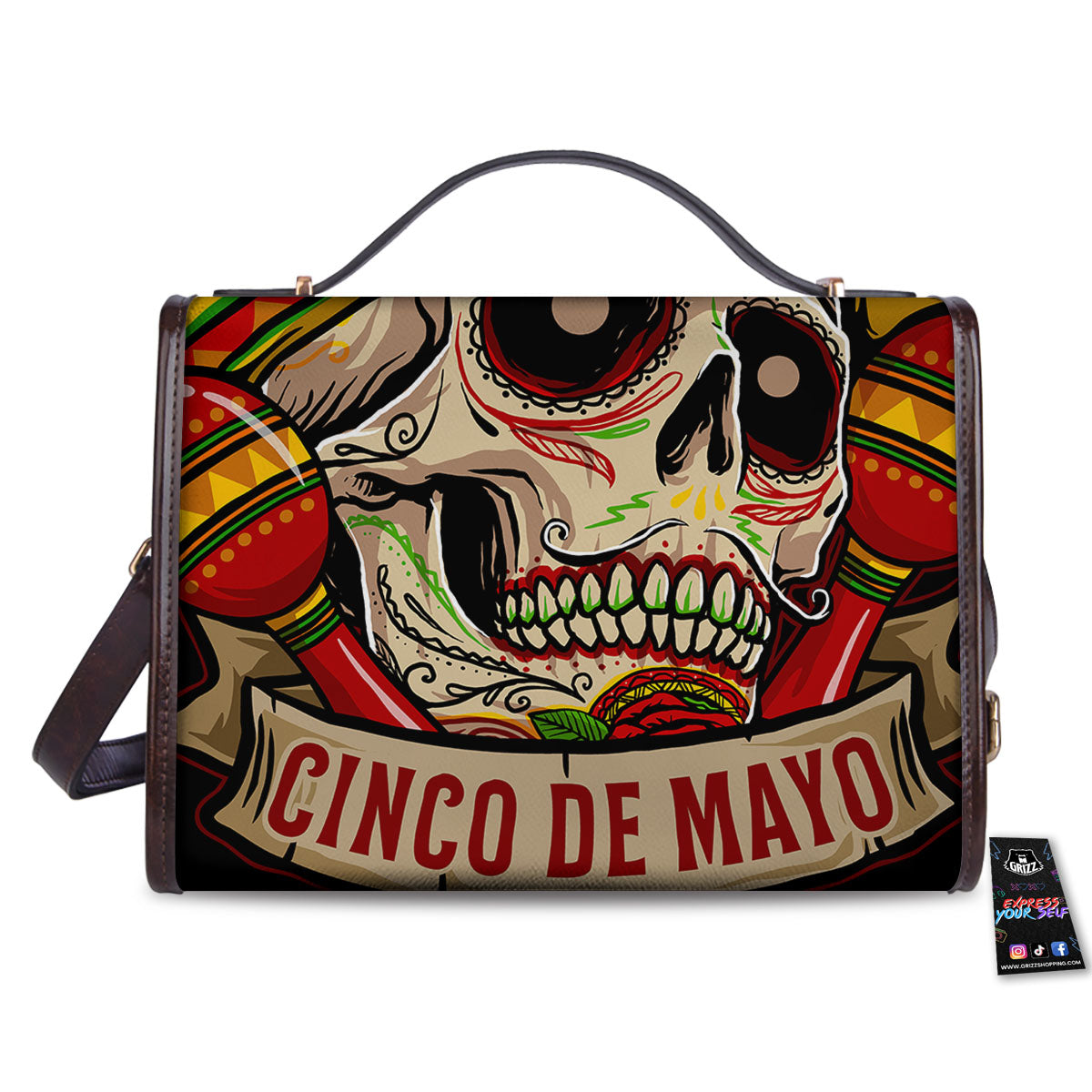 Mexican Skull Cinco de Mayo Print Women's Satchel Bag