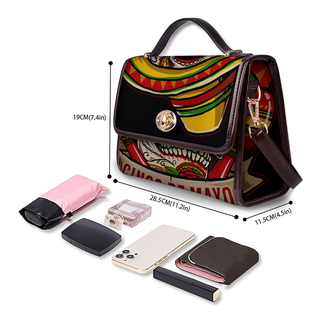 Mexican Skull Cinco de Mayo Print Women's Satchel Bag