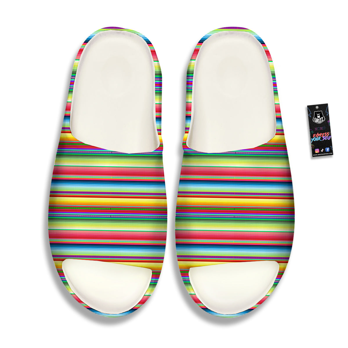 Mexican Stripe Cinco De Mayo Print Sandals-grizzshop
