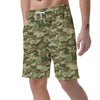 Military Green Camo Print Men's Shorts-grizzshop