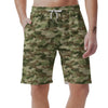 Military Green Camo Print Men's Shorts-grizzshop