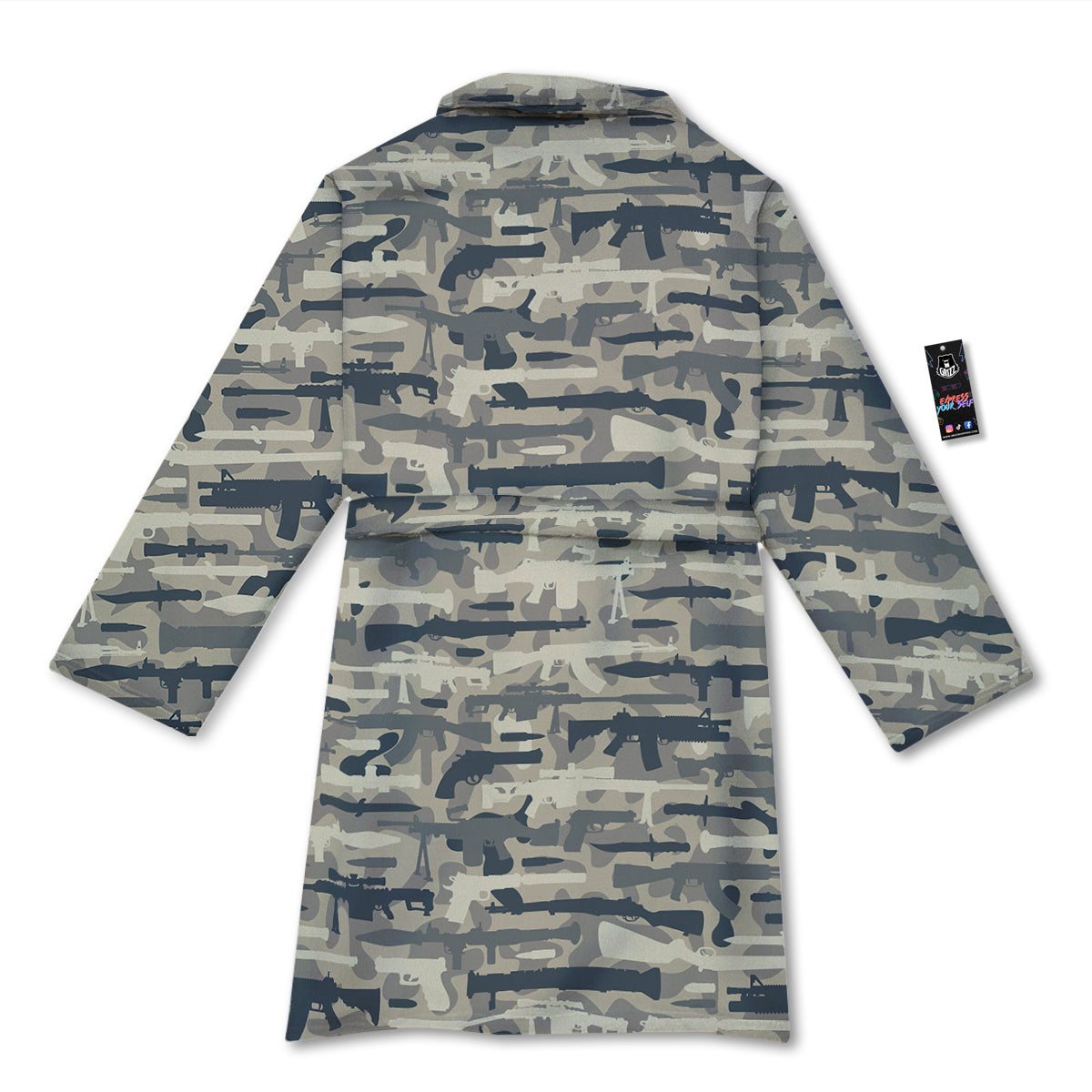 Military Gun Air Force Camo Print Bathrobe-grizzshop