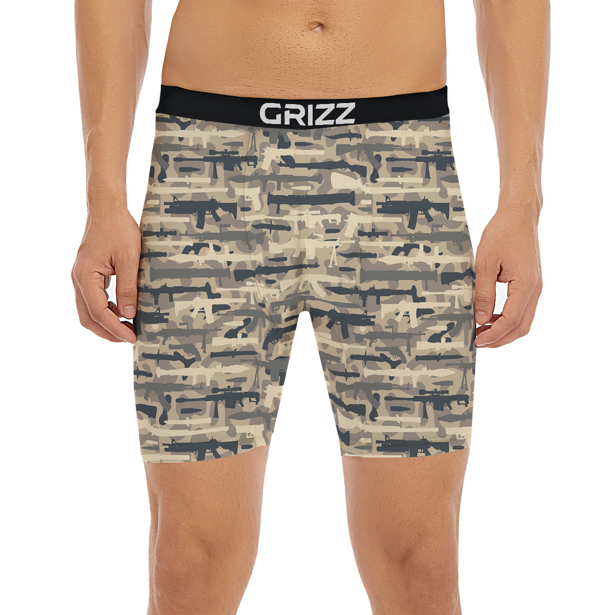 Military Gun Air Force Camo Print Boxer Briefs-grizzshop