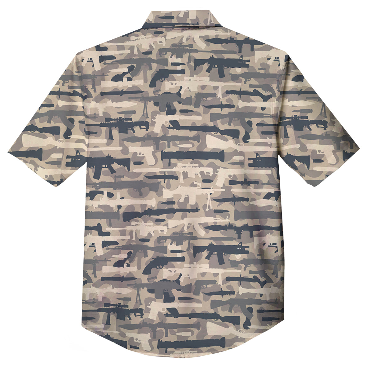 Military Gun Air Force Camo Print Button Up Shirt-grizzshop