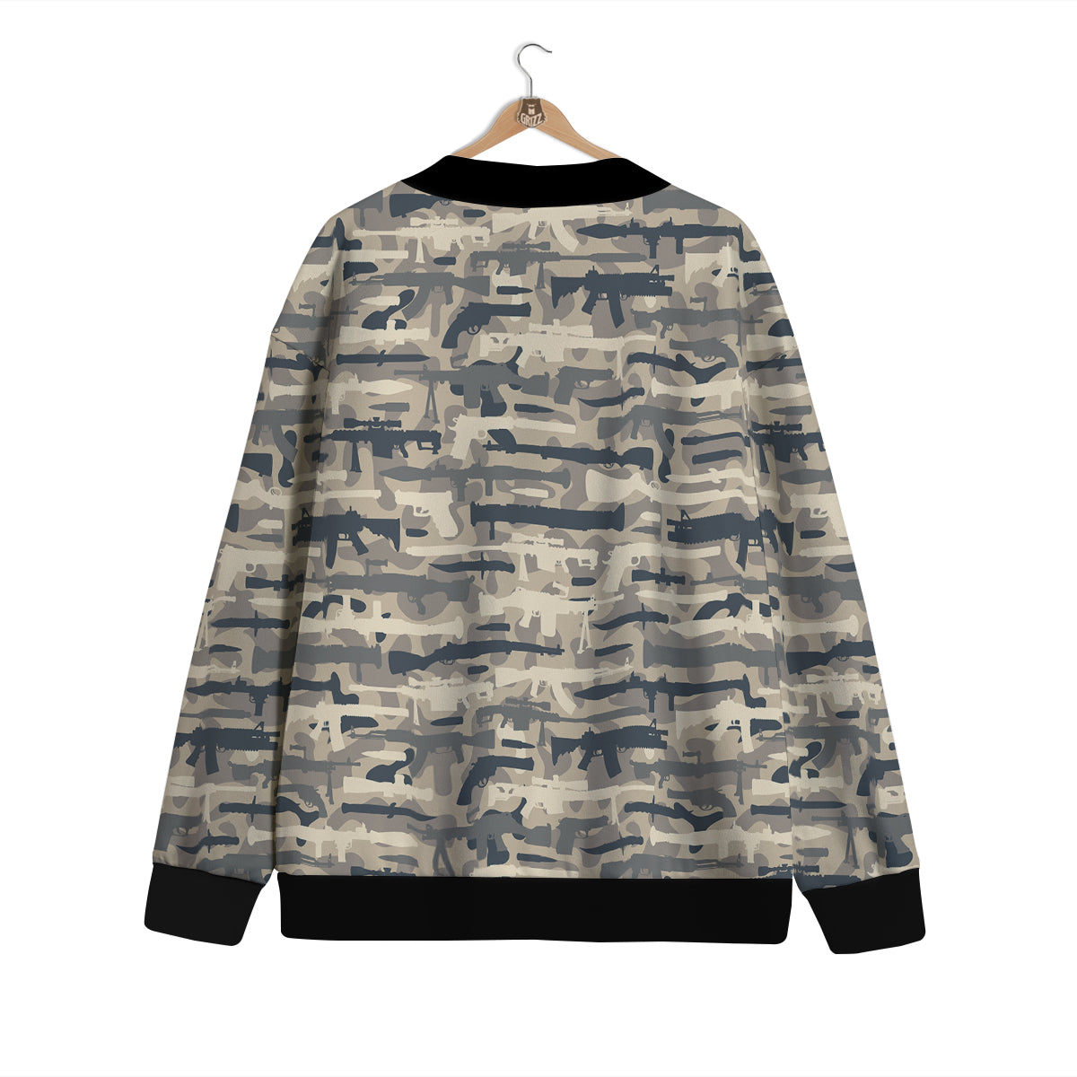 Military Gun Air Force Camo Print Cardigan-grizzshop