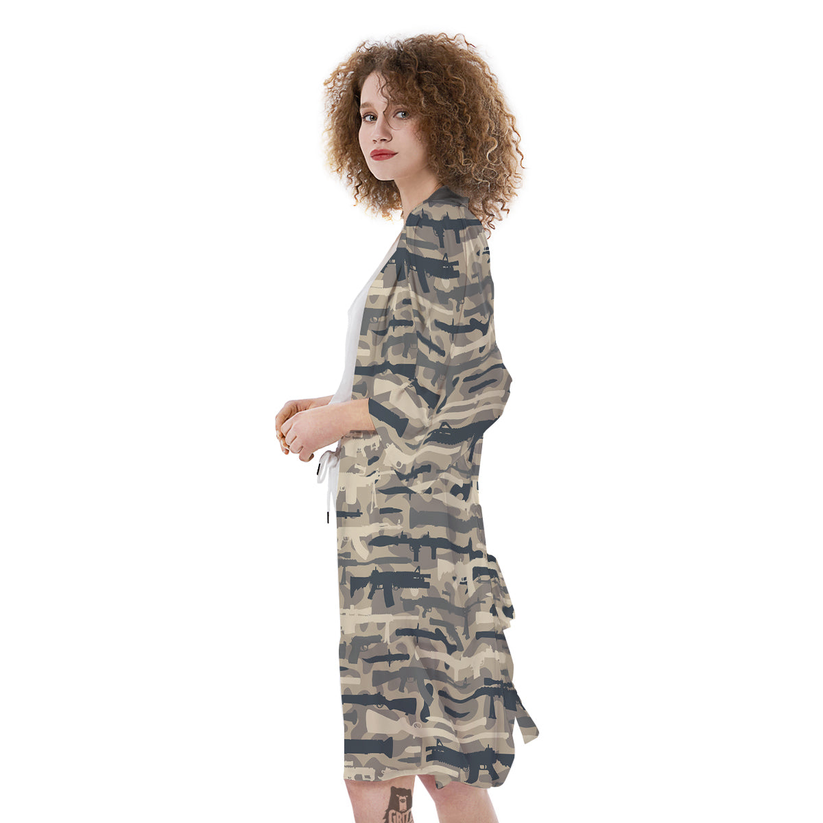 Military Gun Air Force Camo Print Kimono-grizzshop