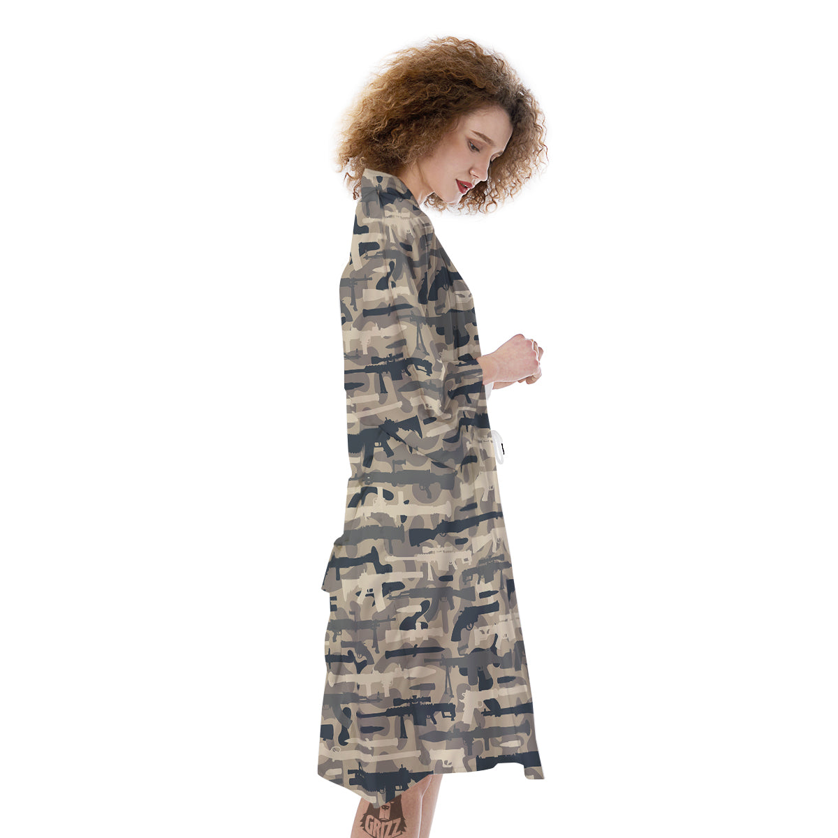 Military Gun Air Force Camo Print Kimono-grizzshop