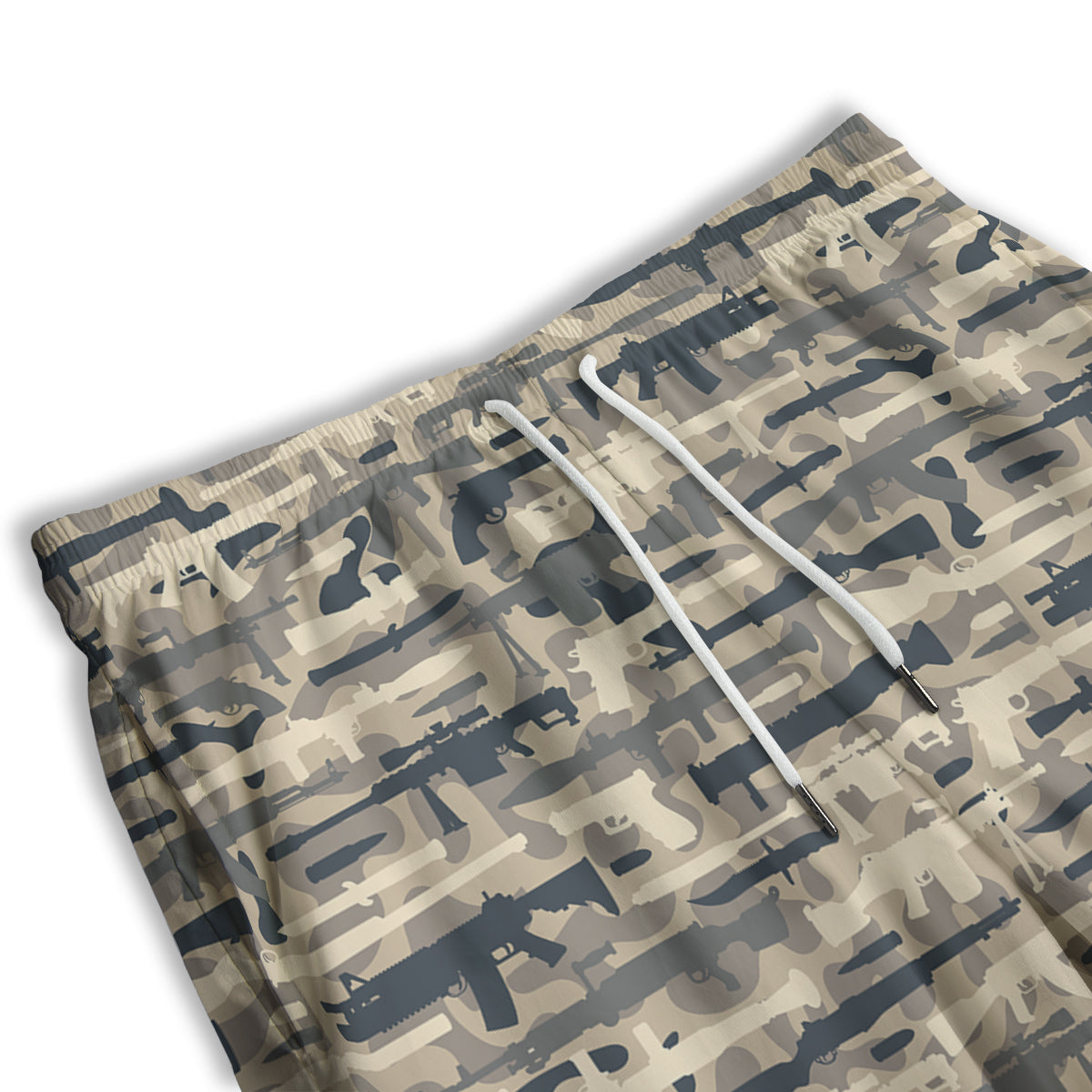 Military Gun Air Force Camo Print Men's Athletic Shorts
