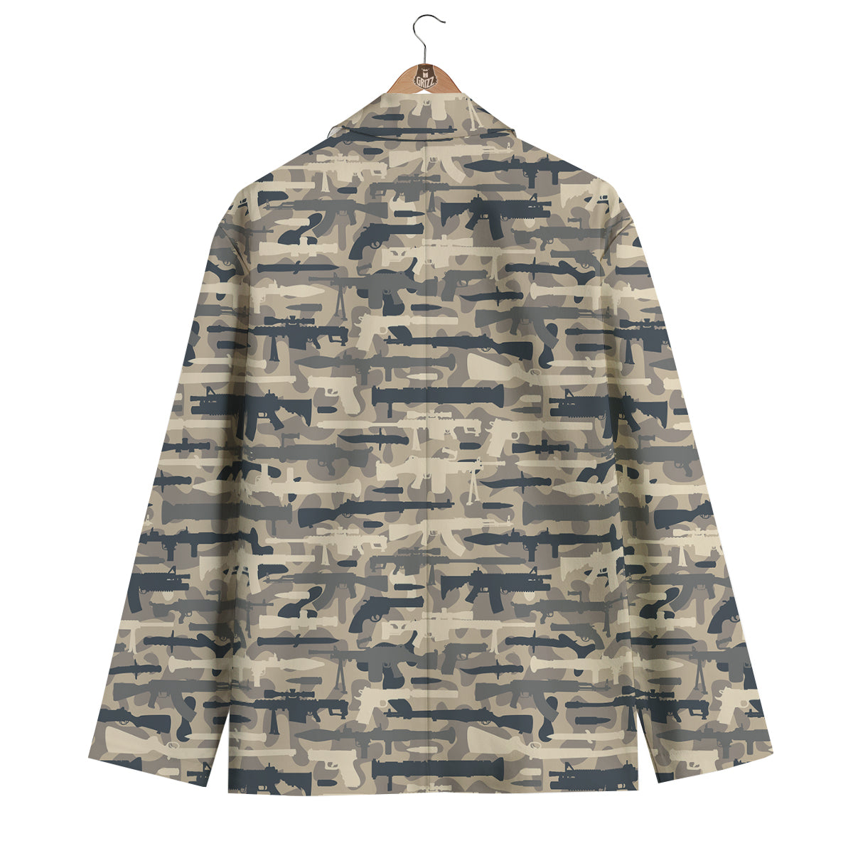 Military Gun Air Force Camo Print Men's Blazer-grizzshop