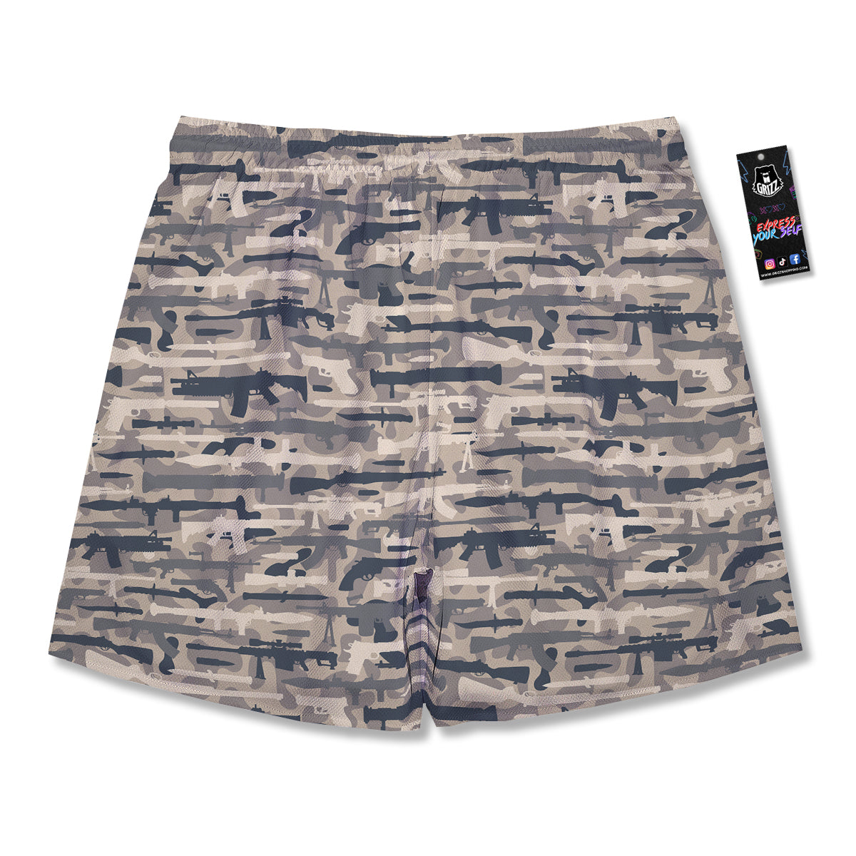 Military Gun Air Force Camo Print Men's Running Shorts-grizzshop