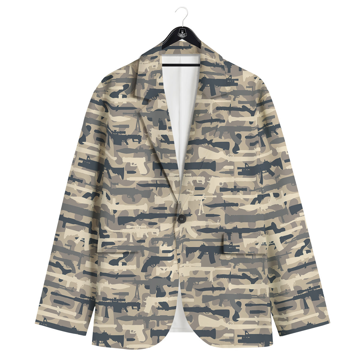 Military Gun Air Force Camo Print Men's Sport Coat-grizzshop